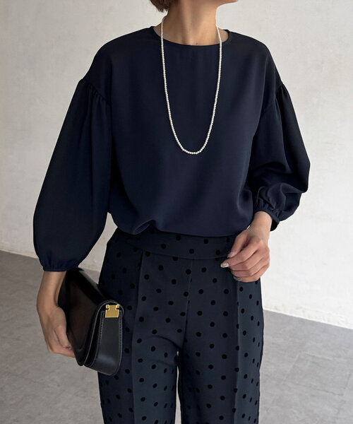 Chez toi(シェトワ)の「【セレモニー対応可】シンプルブラウス(シャツ/ブラウス・レディース・ネイビー/オフホワイト・FREE)」の18枚目の写真