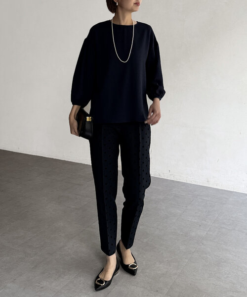 Chez toi(シェトワ)の「【セレモニー対応可】シンプルブラウス(シャツ/ブラウス・レディース・ネイビー/オフホワイト・FREE)」の16枚目の写真