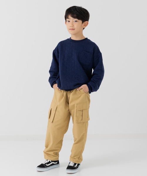 chil2（チルツー）の「ナイロン ワイドカーゴパンツ（カーゴパンツ・キッズ・ベージュ/カーキ/クリーム/ブラック・120cm/150cm/140cm/160cm/100cm/110cm/130cm）」の5枚目の写真