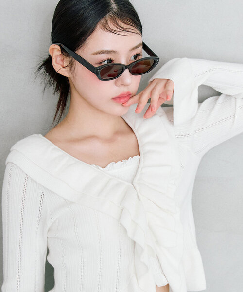 OLIVE des OLIVE（オリーブデオリーブ）の「フォックス型サングラス（メガネ・レディース・ダークブラウン・FREE）」の4枚目の写真