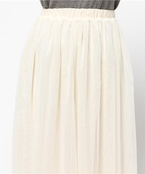 earth music&ecology（アースミュージックアンドエコロジー）の「チュールスカート（スカート・レディース・グレー/ダークネイビー/アイボリー/カーキ・FREE）」の12枚目の写真