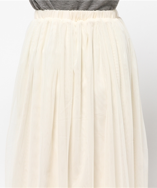earth music&ecology（アースミュージックアンドエコロジー）の「チュールスカート（スカート・レディース・グレー/ダークネイビー/アイボリー/カーキ・FREE）」の5枚目の写真