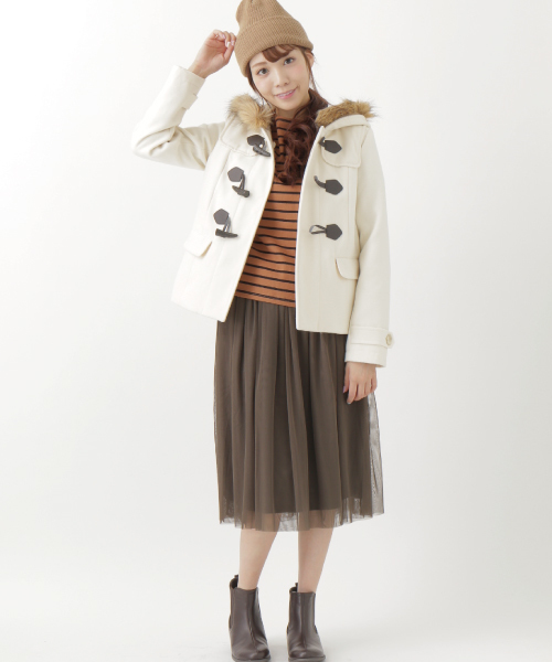 earth music&ecology（アースミュージックアンドエコロジー）の「チュールスカート（スカート・レディース・グレー/ダークネイビー/アイボリー/カーキ・FREE）」の17枚目の写真