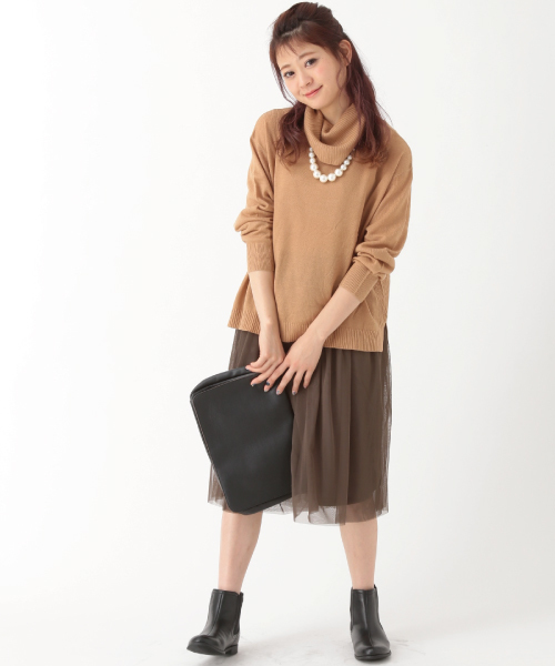 earth music&ecology（アースミュージックアンドエコロジー）の「チュールスカート（スカート・レディース・グレー/ダークネイビー/アイボリー/カーキ・FREE）」の20枚目の写真