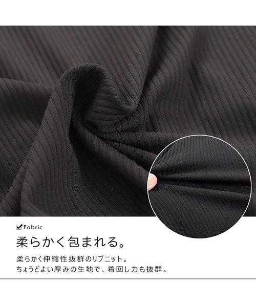 GOLDJAPAN(ゴールドジャパン)の「リボンチャーム付きリブニット【大きいサイズ対応】(ニット/セーター・レディース・ブラック/グレー・LL/3L/4L/5L)」の9枚目の写真