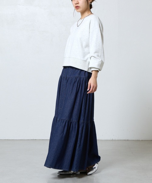 COLONY 2139（コロニートゥーワンスリーナイン）の「デニムティアードボタンスカート（デニムスカート・レディース・サックスブルー/ネイビー・SMALL/MEDIUM）」の8枚目の写真