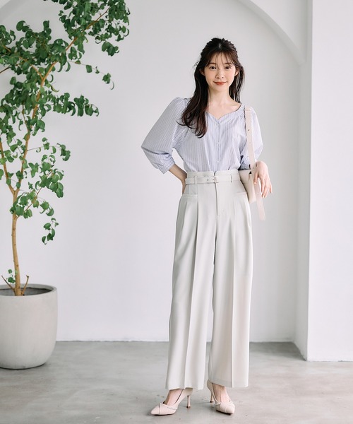 12Twelve Agenda（トゥエルブ　アジェンダ）の「ラメストライプ前後2wayブラウス（シャツ/ブラウス・レディース・サックスブルー/オフホワイト/イエロー・M）」の7枚目の写真