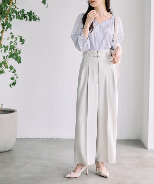 12Twelve Agenda（トゥエルブ　アジェンダ）の「ラメストライプ前後2wayブラウス（シャツ/ブラウス・レディース・サックスブルー/オフホワイト/イエロー・M）」の9枚目の写真