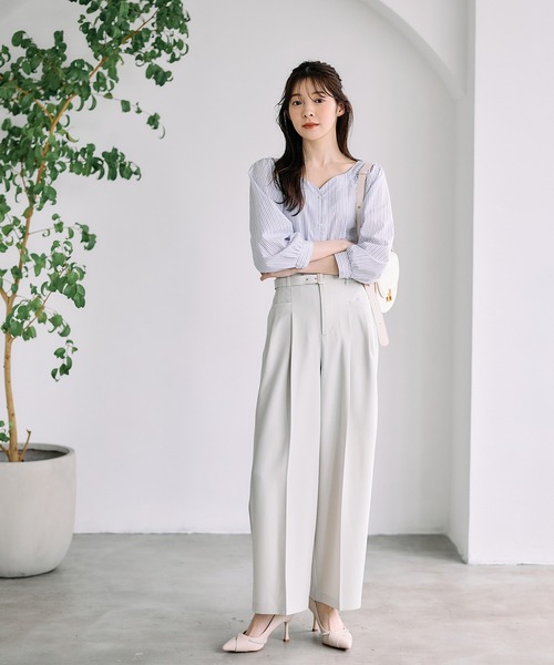 12Twelve Agenda（トゥエルブ　アジェンダ）の「ラメストライプ前後2wayブラウス（シャツ/ブラウス・レディース・サックスブルー/オフホワイト/イエロー・M）」の8枚目の写真