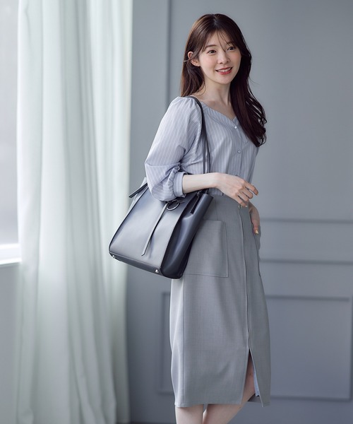 12Twelve Agenda（トゥエルブ　アジェンダ）の「ラメストライプ前後2wayブラウス（シャツ/ブラウス・レディース・サックスブルー/オフホワイト/イエロー・M）」の18枚目の写真