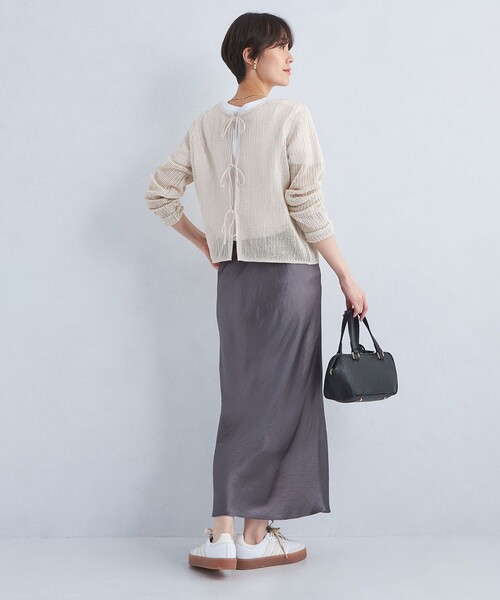 green label relaxing(グリーンレーベルリラクシング)の「メッシュ 2WAY プルオーバー ニット -ウォッシャブル-(ニット/セーター・レディース・ブラック/ナチュラル/コバルトブルー・FREE)」の11枚目の写真