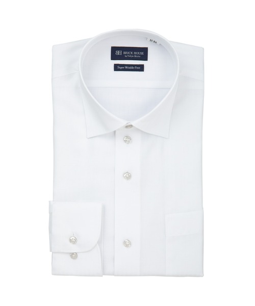 TOKYO SHIRTS(トウキョウシャツ)の「超形態安定ノーアイロン ワイド 長袖ビジネスワイシャツ(ビジネスシャツ・メンズ・ホワイト・首回り37cm-裄丈80cm/首回り39cm-裄丈80cm/首回り39cm-裄丈84cm/首回り41cm-裄丈82cm/首回り41cm-裄丈86cm/首回り42cm-裄丈82cm/首回り42cm-裄丈86cm/首回り43cm-裄丈82cm/首回り43cm-裄丈86cm/首回り37cm-裄丈84cm)」の1枚目の写真