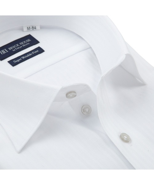 TOKYO SHIRTS(トウキョウシャツ)の「超形態安定ノーアイロン ワイド 長袖ビジネスワイシャツ(ビジネスシャツ・メンズ・ホワイト・首回り37cm-裄丈80cm/首回り39cm-裄丈80cm/首回り39cm-裄丈84cm/首回り41cm-裄丈82cm/首回り41cm-裄丈86cm/首回り42cm-裄丈82cm/首回り42cm-裄丈86cm/首回り43cm-裄丈82cm/首回り43cm-裄丈86cm/首回り37cm-裄丈84cm)」の3枚目の写真