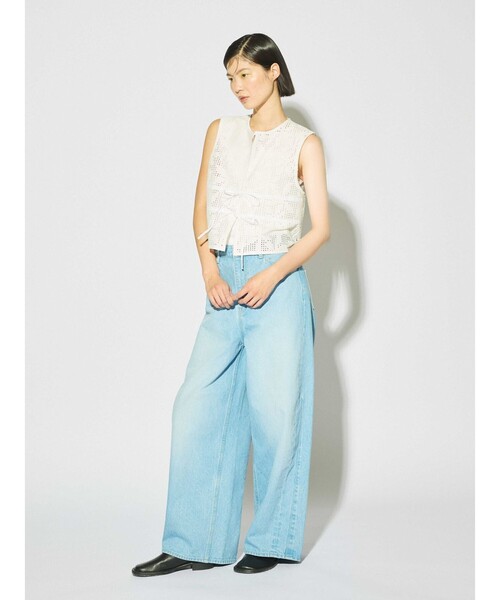 MIDIUMISOLID / ミディウミソリッド MIDIUMISOLID for Ladies レースショートベスト セール】MIDIUMISOLID for Ladies レースショートベスト（ベスト