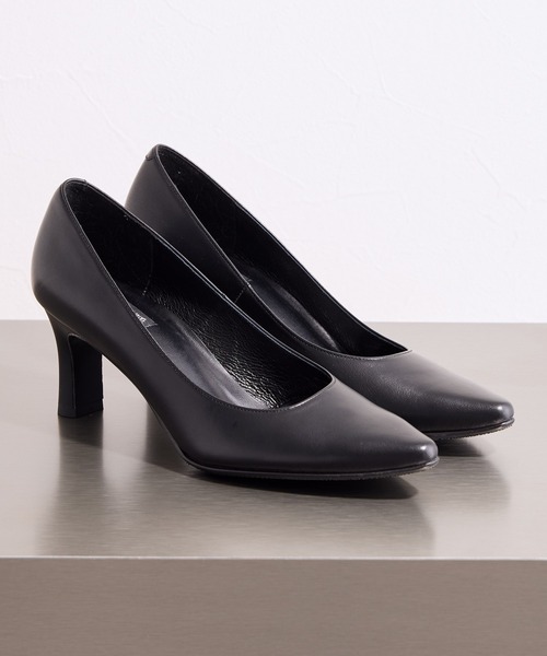 Made in Japan】【卑弥呼】【撥水】7cmヒールブラックパンプス/600008