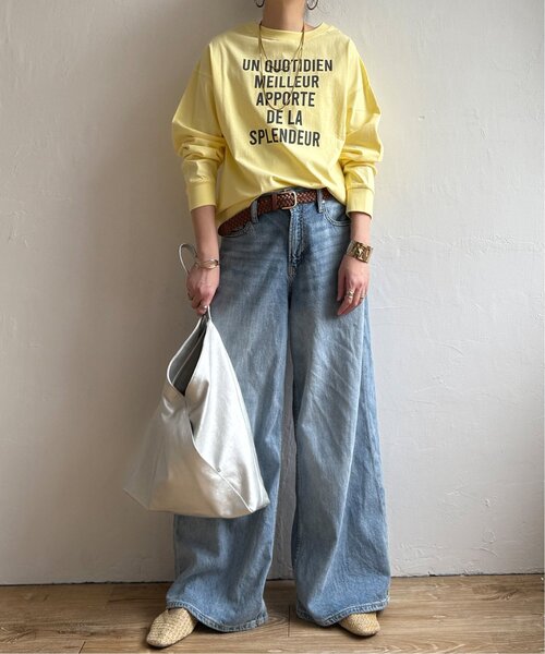 LBC（エルビーシー）の「【sweet web掲載】コットンロゴトレーナーＴＥＥ（Tシャツ/カットソー・レディース・チャコールグレー/ブルー/イエロー/ホワイト・M）」の9枚目の写真