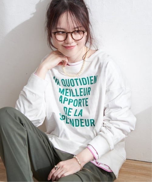 LBC（エルビーシー）の「【sweet web掲載】コットンロゴトレーナーＴＥＥ（Tシャツ/カットソー・レディース・チャコールグレー/ブルー/イエロー/ホワイト・M）」の2枚目の写真