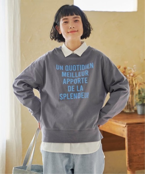 LBC（エルビーシー）の「【sweet web掲載】コットンロゴトレーナーＴＥＥ（Tシャツ/カットソー・レディース・チャコールグレー/ブルー/イエロー/ホワイト・M）」の3枚目の写真