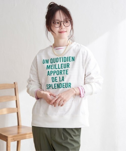 LBC（エルビーシー）の「【sweet web掲載】コットンロゴトレーナーＴＥＥ（Tシャツ/カットソー・レディース・チャコールグレー/ブルー/イエロー/ホワイト・M）」の5枚目の写真