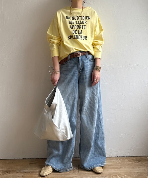 LBC（エルビーシー）の「【sweet web掲載】コットンロゴトレーナーＴＥＥ（Tシャツ/カットソー・レディース・チャコールグレー/ブルー/イエロー/ホワイト・M）」の6枚目の写真