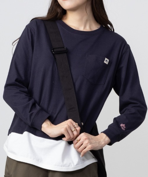 正規品♡レーヨンロゴ上下セット♡ダークグレー LOGOS PARK /ロゴス パ―ク】フェイクレイヤードロングTシャツ