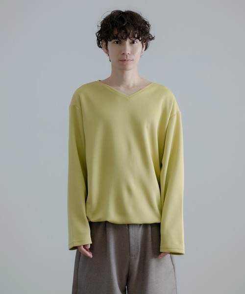 improves（インプローブス）の「裾ドローコード Vネック ロンT（Tシャツ/カットソー・メンズ・ホワイト/ブラック/オリーブ/ブルー/ネイビー/チャコール・MEDIUM/LARGE/SMALL）」の20枚目の写真