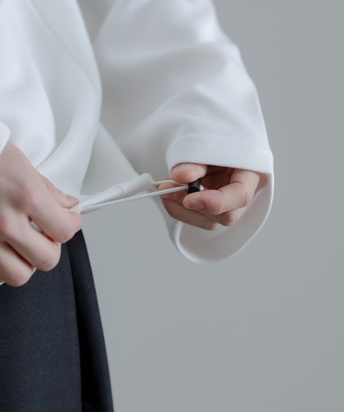 improves（インプローブス）の「裾ドローコード Vネック ロンT（Tシャツ/カットソー・メンズ・ホワイト/ブラック/オリーブ/ブルー/ネイビー/チャコール・MEDIUM/LARGE/SMALL）」の11枚目の写真