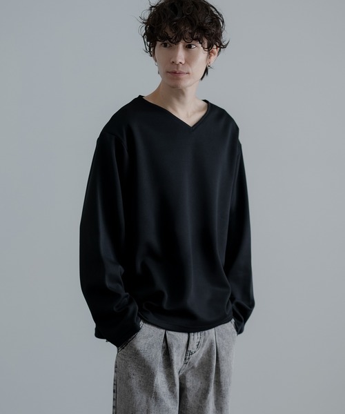 improves（インプローブス）の「裾ドローコード Vネック ロンT（Tシャツ/カットソー・メンズ・ホワイト/ブラック/オリーブ/ブルー/ネイビー/チャコール・MEDIUM/LARGE/SMALL）」の14枚目の写真