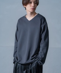 Crownor（クラウノアー）の「裾ドローコード Vネック ロンT（Tシャツ/カットソー）」