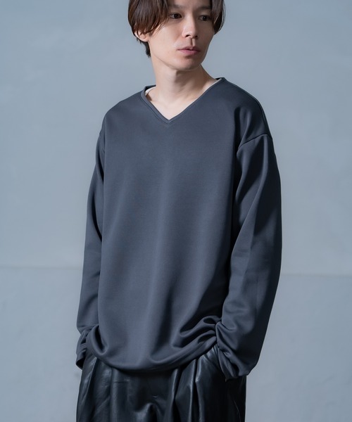 セール】裾ドローコード Vネック ロンT（Tシャツ/カットソー
