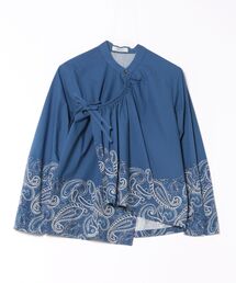 ZUCCa - 美品 2022AW ズッカ ZUCCa バイカラーニットカーディガン M/グリーン ブルー 羽織り 長袖 Vネック ボレロ アンサンブル【2400014395990】 ZUCCa - 美品 2022AW ズッカ ZUCCa バイカラーニット