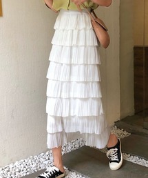 Mejoul（メジュール）の「シフォンティアードロングスカート（スカート・レディース）」