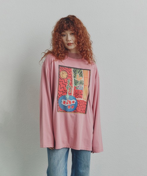 ローズバッド　Tシャツ　CREOLME グラフィックロンT 新品未使用 CREOLME)グラフィックロングTシャツ（Tシャツ/カットソー