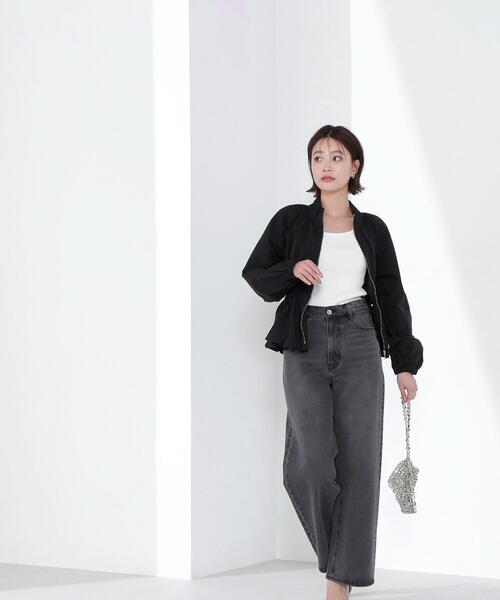 NATURAL BEAUTY BASIC（ナチュラルビューティーベーシック）の「◇スタンドネックバルーンブルゾン（ブルゾン・レディース・ベージュ/ブルー/ブラック・MEDIUM/SMALL）」の11枚目の写真