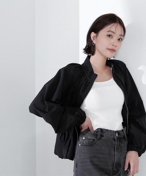 NATURAL BEAUTY BASIC（ナチュラルビューティーベーシック）の「◇スタンドネックバルーンブルゾン（ブルゾン・レディース・ベージュ/ブルー/ブラック・MEDIUM/SMALL）」の14枚目の写真