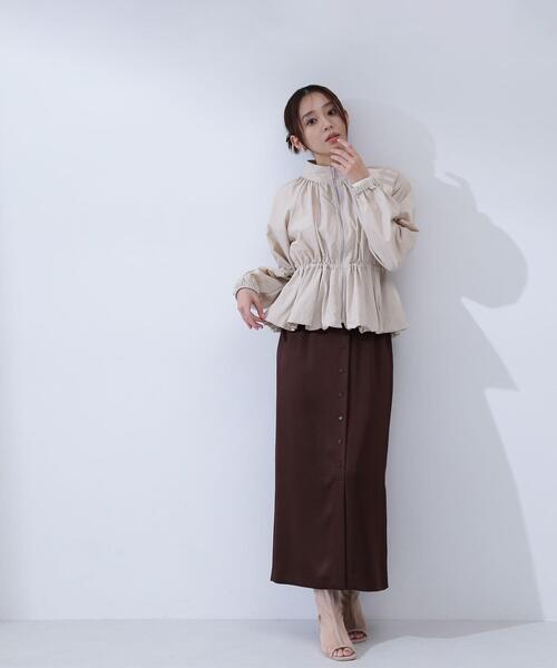 NATURAL BEAUTY BASIC（ナチュラルビューティーベーシック）の「◇スタンドネックバルーンブルゾン（ブルゾン・レディース・ベージュ/ブルー/ブラック・MEDIUM/SMALL）」の18枚目の写真