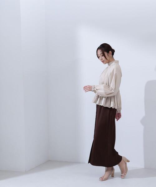 NATURAL BEAUTY BASIC（ナチュラルビューティーベーシック）の「◇スタンドネックバルーンブルゾン（ブルゾン・レディース・ベージュ/ブルー/ブラック・MEDIUM/SMALL）」の22枚目の写真