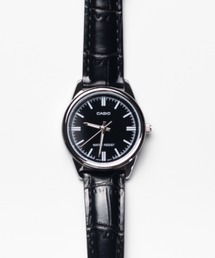 "CASIO(カシオ)"アナログ ラウンド シルバー レザー 腕時計