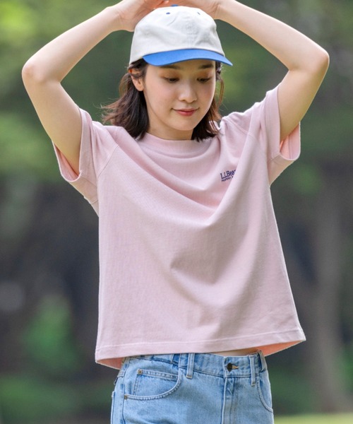 L.L.Bean(エルエルビーン)の「【JAPAN EDITION】ユニオン・ショートスリーブ・ティ(Tシャツ/カットソー・レディース・ピンク/ホワイト/ライトグレー/ダークグリーン・MEDIUM)」の8枚目の写真
