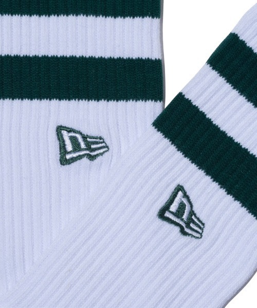 NEW ERA（ニューエラ）の「NEW ERA/ニューエラ ソックス SOCKS CREW 2足セット ライン フラッグロゴ エンブロイダリー 14518184/14518185（ソックス/靴下・メンズ・ホワイト系その他/ホワイト系その他2・25-27CM/21-23cm）」の11枚目の写真