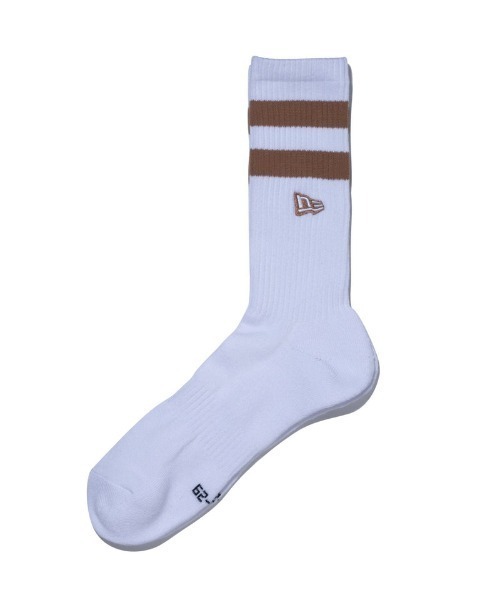 NEW ERA（ニューエラ）の「NEW ERA/ニューエラ ソックス SOCKS CREW 2足セット ライン フラッグロゴ エンブロイダリー 14518184/14518185（ソックス/靴下・メンズ・ホワイト系その他/ホワイト系その他2・25-27CM/21-23cm）」の9枚目の写真