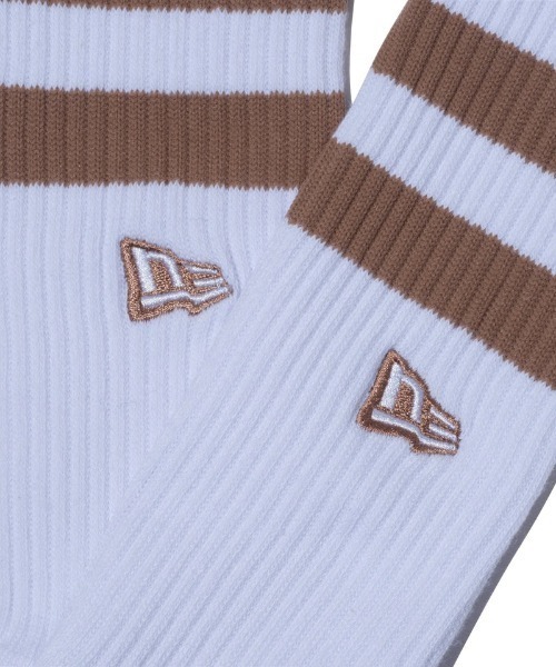 NEW ERA（ニューエラ）の「NEW ERA/ニューエラ ソックス SOCKS CREW 2足セット ライン フラッグロゴ エンブロイダリー 14518184/14518185（ソックス/靴下・メンズ・ホワイト系その他/ホワイト系その他2・25-27CM/21-23cm）」の12枚目の写真