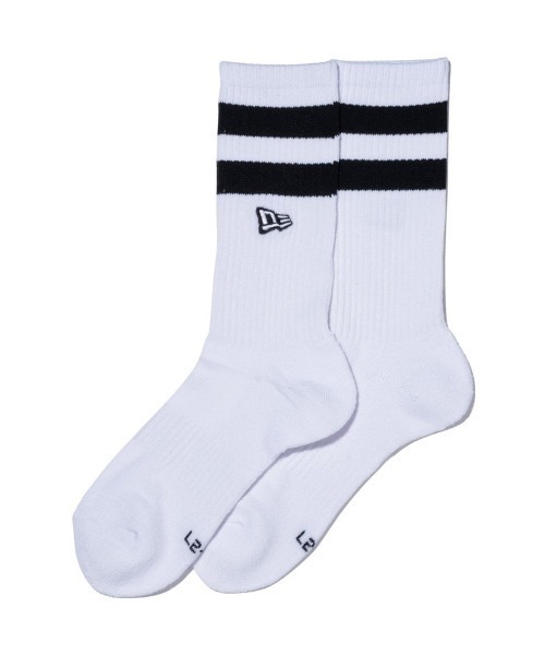 NEW ERA（ニューエラ）の「NEW ERA/ニューエラ ソックス SOCKS CREW 2足セット ライン フラッグロゴ エンブロイダリー 14518184/14518185（ソックス/靴下・メンズ・ホワイト系その他/ホワイト系その他2・25-27CM/21-23cm）」の17枚目の写真