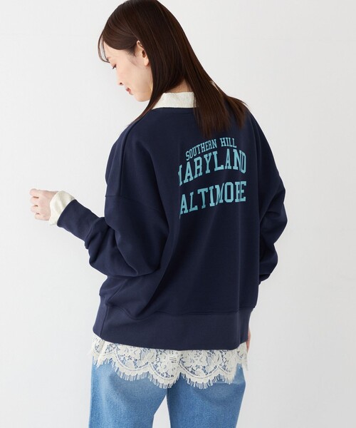 SHIPS Colors(シップス カラーズ)の「SHIPS Colors:バックプリント ロゴ スウェット(スウェット・レディース・オフホワイト/ダークグレー/ネイビー・ONE SIZE)」の1枚目の写真