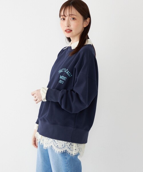 SHIPS Colors(シップス カラーズ)の「SHIPS Colors:バックプリント ロゴ スウェット(スウェット・レディース・オフホワイト/ダークグレー/ネイビー・ONE SIZE)」の12枚目の写真