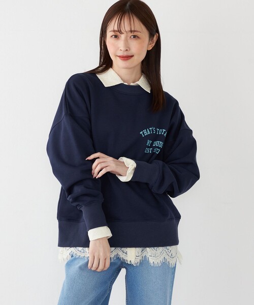SHIPS Colors(シップス カラーズ)の「SHIPS Colors:バックプリント ロゴ スウェット(スウェット・レディース・オフホワイト/ダークグレー/ネイビー・ONE SIZE)」の13枚目の写真