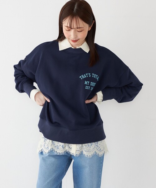 SHIPS Colors(シップス カラーズ)の「SHIPS Colors:バックプリント ロゴ スウェット(スウェット・レディース・オフホワイト/ダークグレー/ネイビー・ONE SIZE)」の14枚目の写真