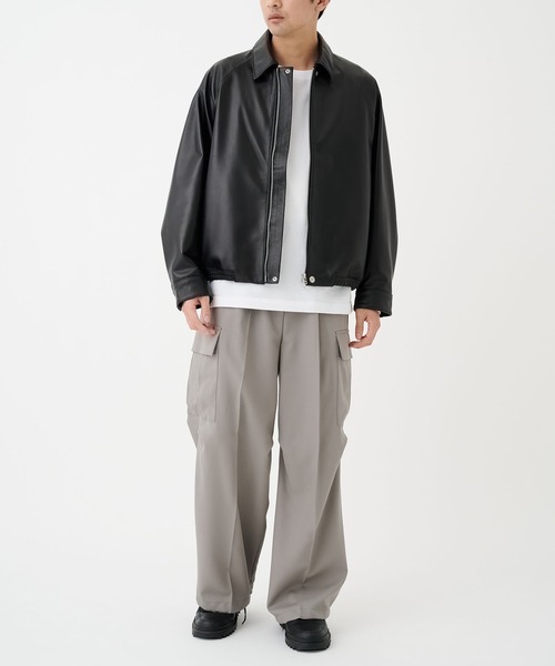 STUDIOUS(ステュディオス)の「LAMB LEATHER BLOUSON(ブルゾン・メンズ・ブラック・2/1)」の3枚目の写真