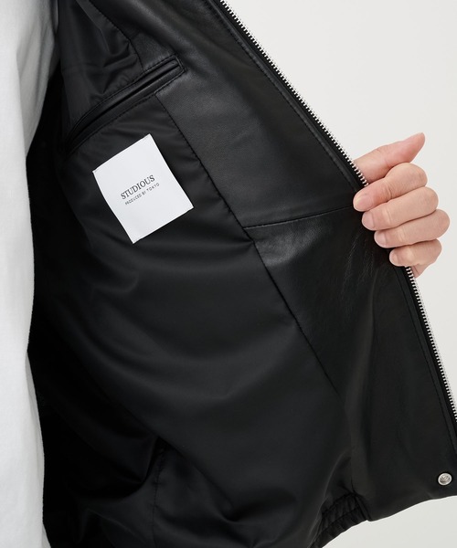 STUDIOUS(ステュディオス)の「LAMB LEATHER BLOUSON(ブルゾン・メンズ・ブラック・2/1)」の14枚目の写真
