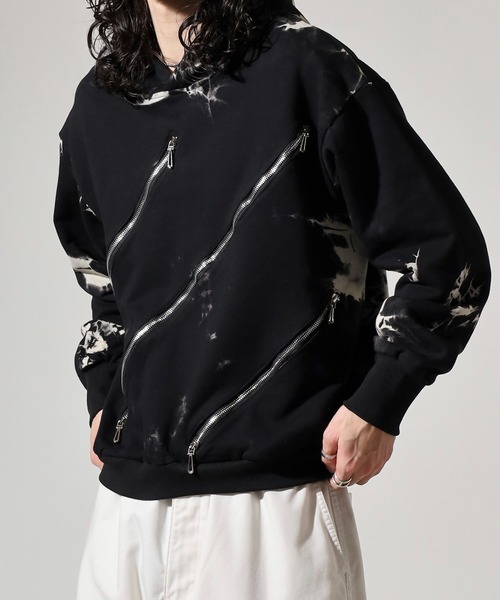 REGIEVO(レジエボ)の「Zipper design pullover hoodie / ファスナーデザイン プルオーバーパーカー フーディー unisex(パーカー・メンズ・ブラック/ホワイト・M/L)」の14枚目の写真